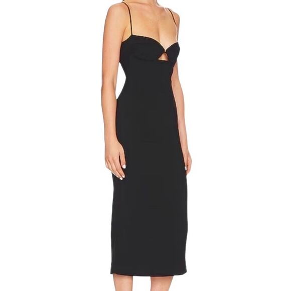 Bardot Womens Vienna Black Open Back Midi Cocktail And Party Dress Size 4 - Picture 2 of 10